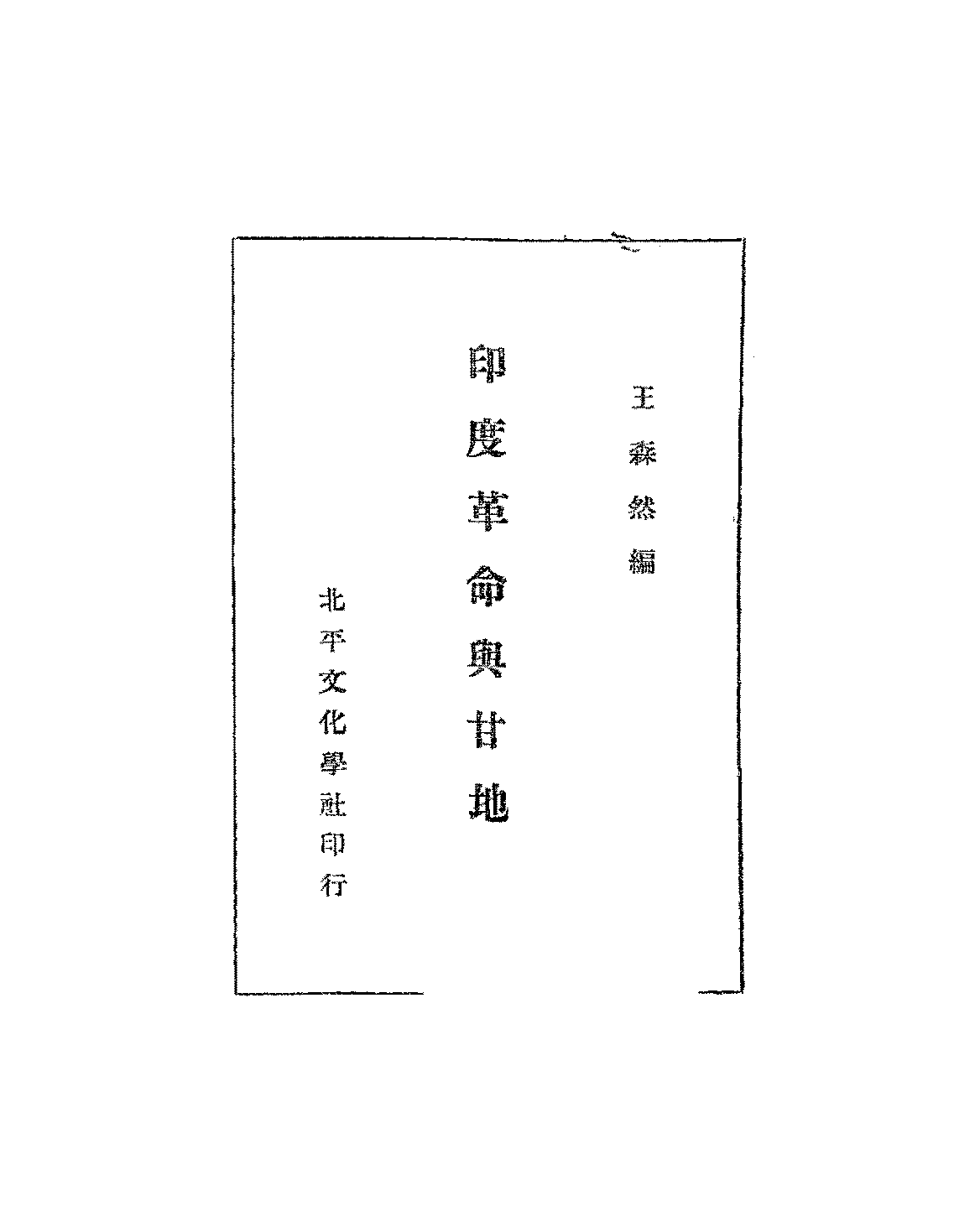 印度革命与甘地王森然PDF下载插图